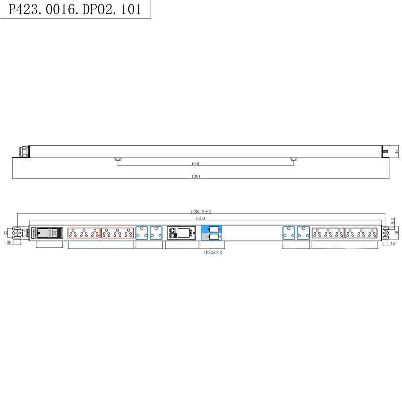 ซ็อกเก็ตแอฟริกาใต้ 16 ช่อง 1.5U เบรกเกอร์แม่เหล็กเหลวแนวตั้ง TCP / IP ชั้นวางอัจฉริยะ PDU