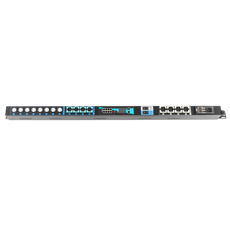 16-Outlet C13 C19 US แนวตั้ง TCP/IP Sensor Breaker eco Smart Rack Pdu