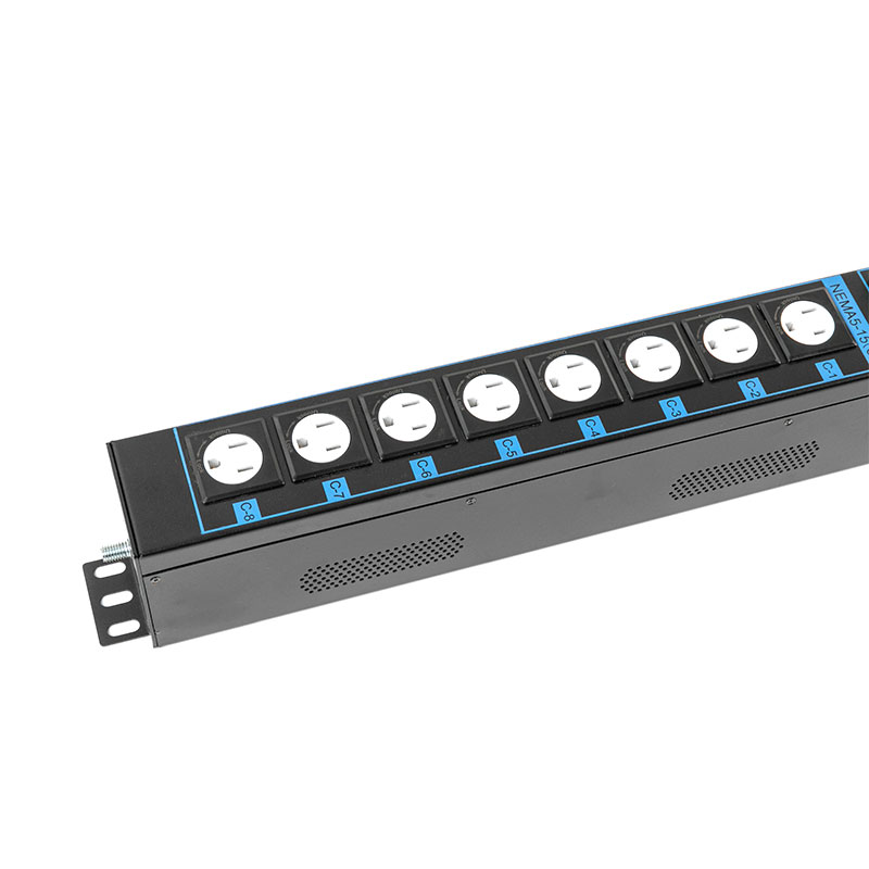 16-Outlet C13 C19 US แนวตั้ง TCP/IP Sensor Breaker eco Smart Rack Pdu