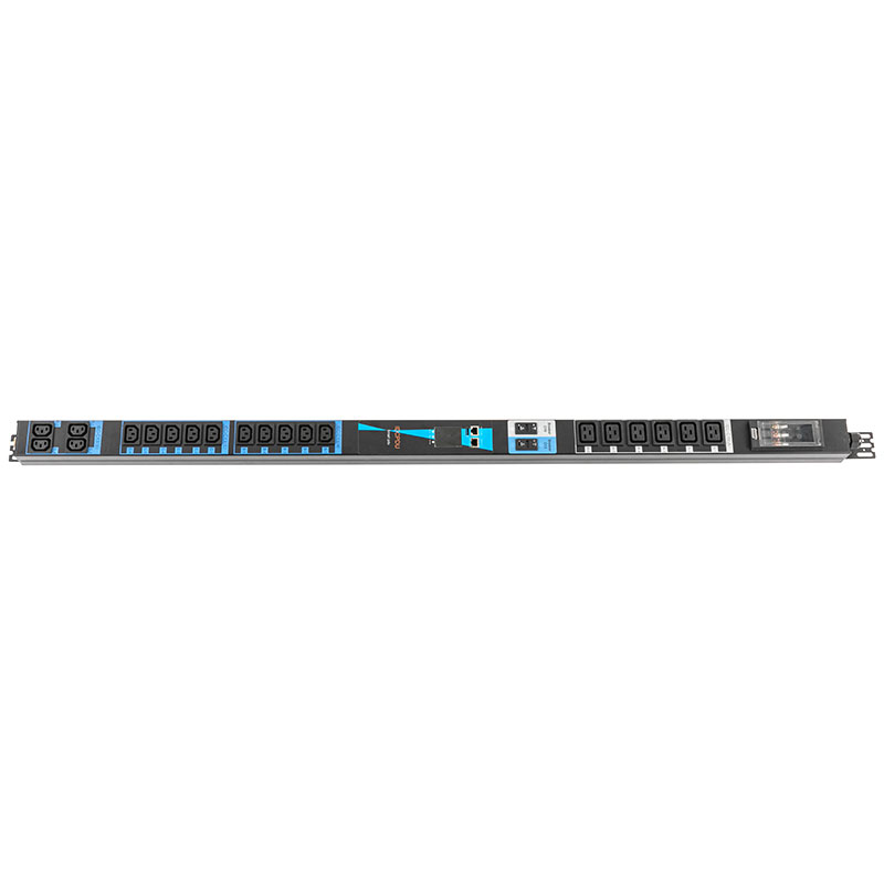 20-Outlet C13 C19 เซ็นเซอร์ TCP/IP แนวตั้ง eco Smart Rack Pdu