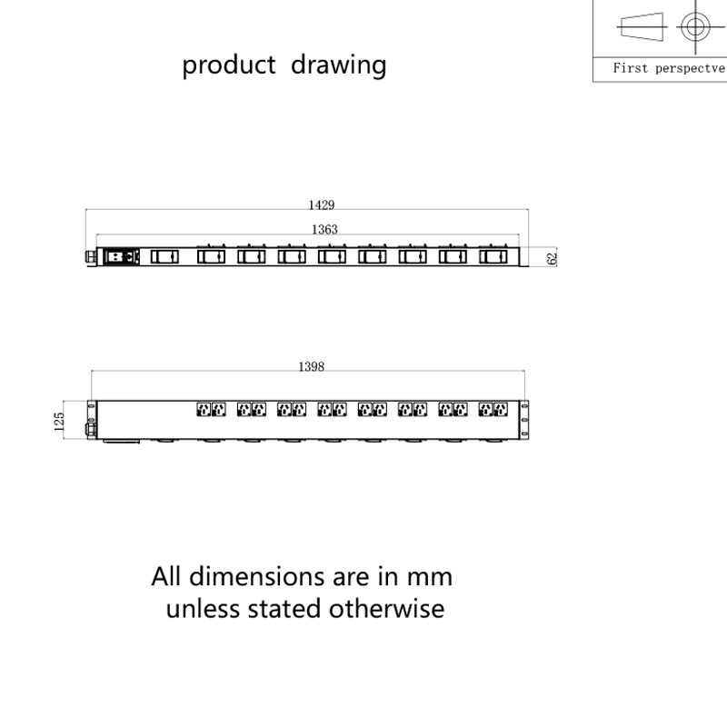 16-Outlet Vertical Breaker สวิตช์แร็ค Pdu