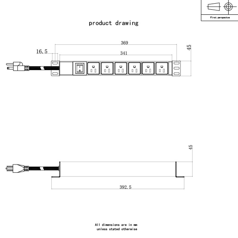 6 วิธี US แร็คสวิตช์แนวนอน Pdu 1U